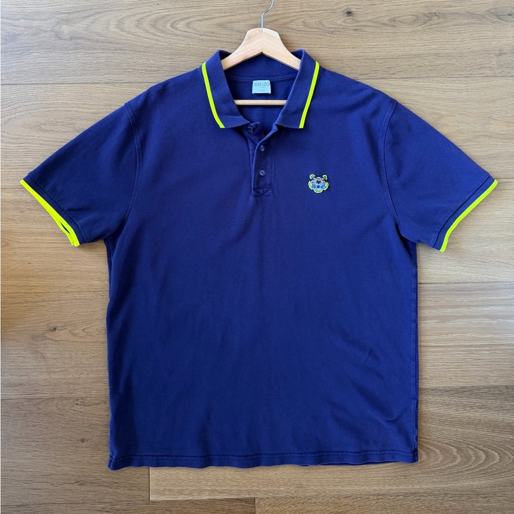 Kenzo Paris Navy Blue Polo Shirt Mens Large